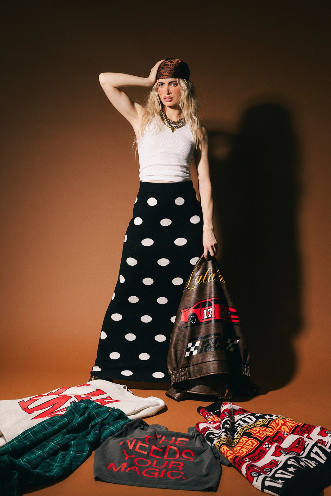 Love of the Game Polka Dot Knit Maxi Skirt - Dressed in Lala