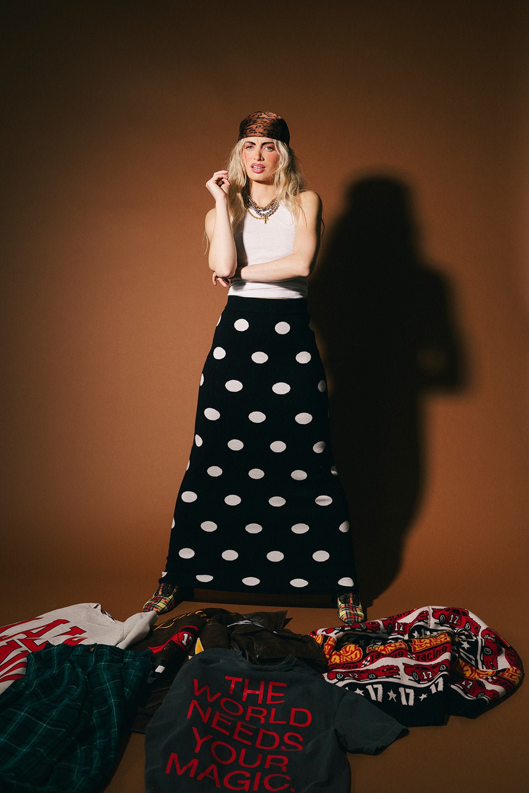 Love of the Game Polka Dot Knit Maxi Skirt - Dressed in Lala