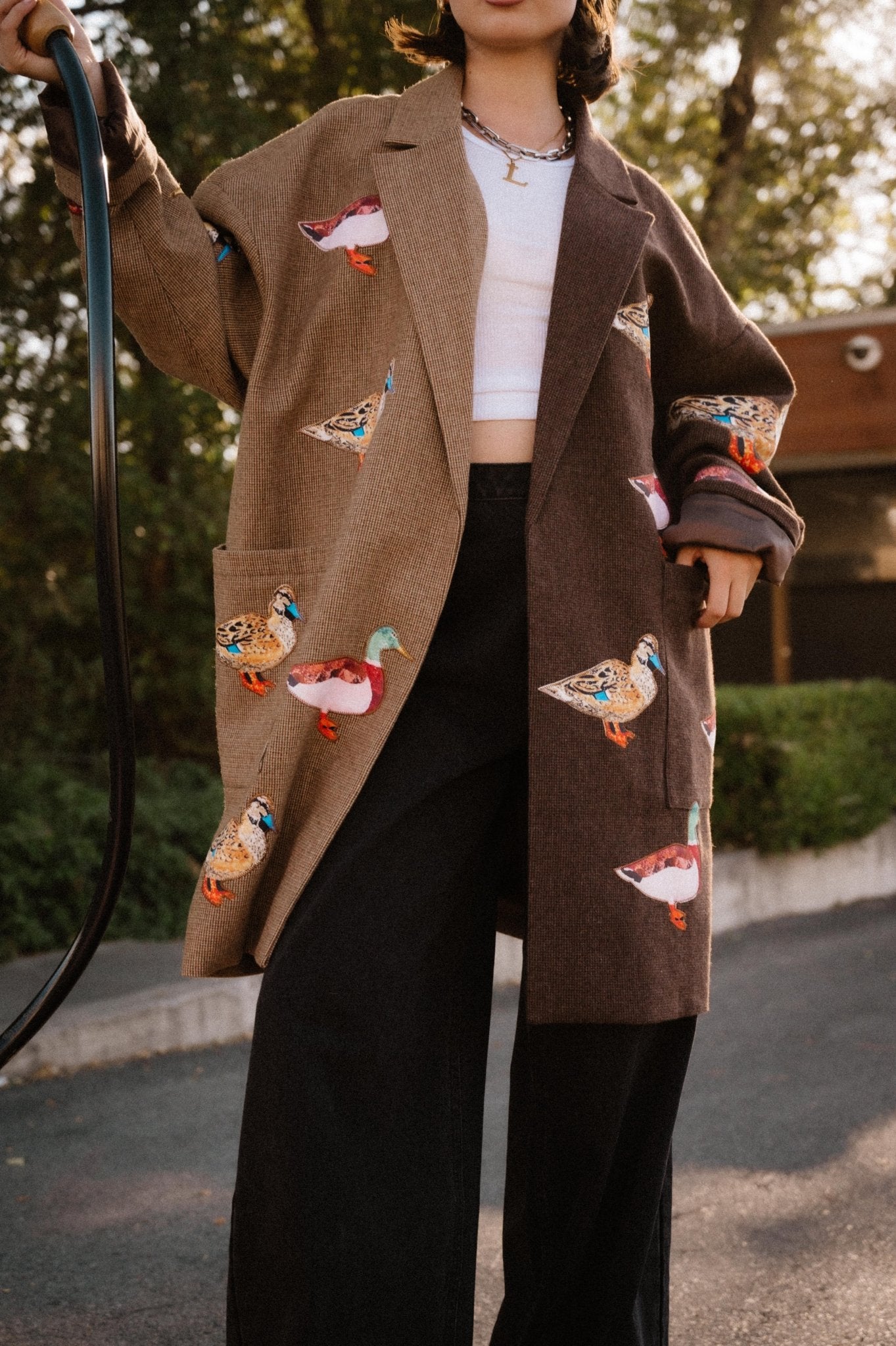 Lucky Duck Half & Half Plaid Coat - Dressed in Lala