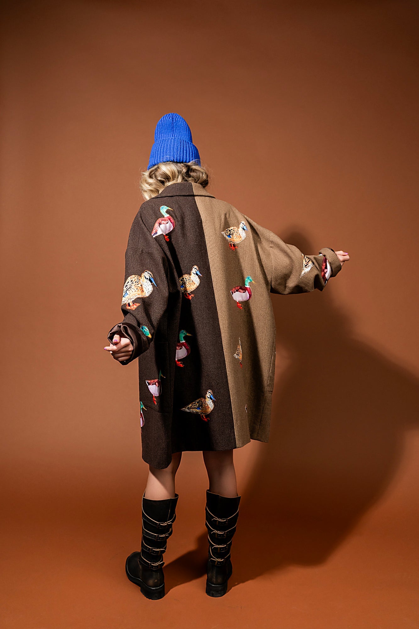 Lucky Duck Half & Half Plaid Coat - Dressed in Lala