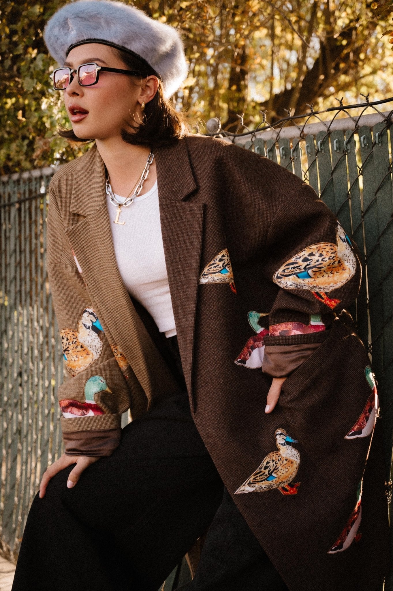 Lucky Duck Half & Half Plaid Coat - Dressed in Lala