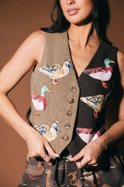 Lucky Duck Half + Half Waistcoat Vest - Dressed in Lala