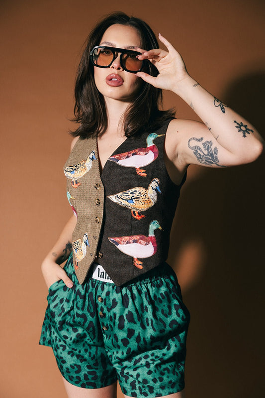 Lucky Duck Half + Half Waistcoat Vest - Dressed in Lala