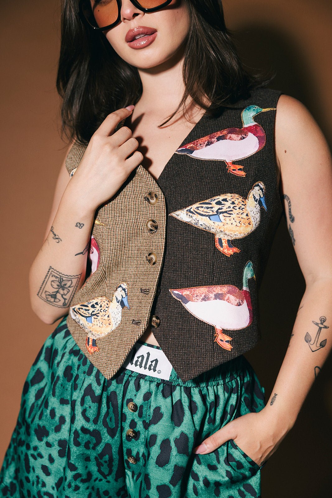 Lucky Duck Half + Half Waistcoat Vest - Dressed in Lala
