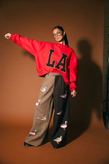 Lucky Duck Half + Half Wide Leg Trousers - Dressed in Lala