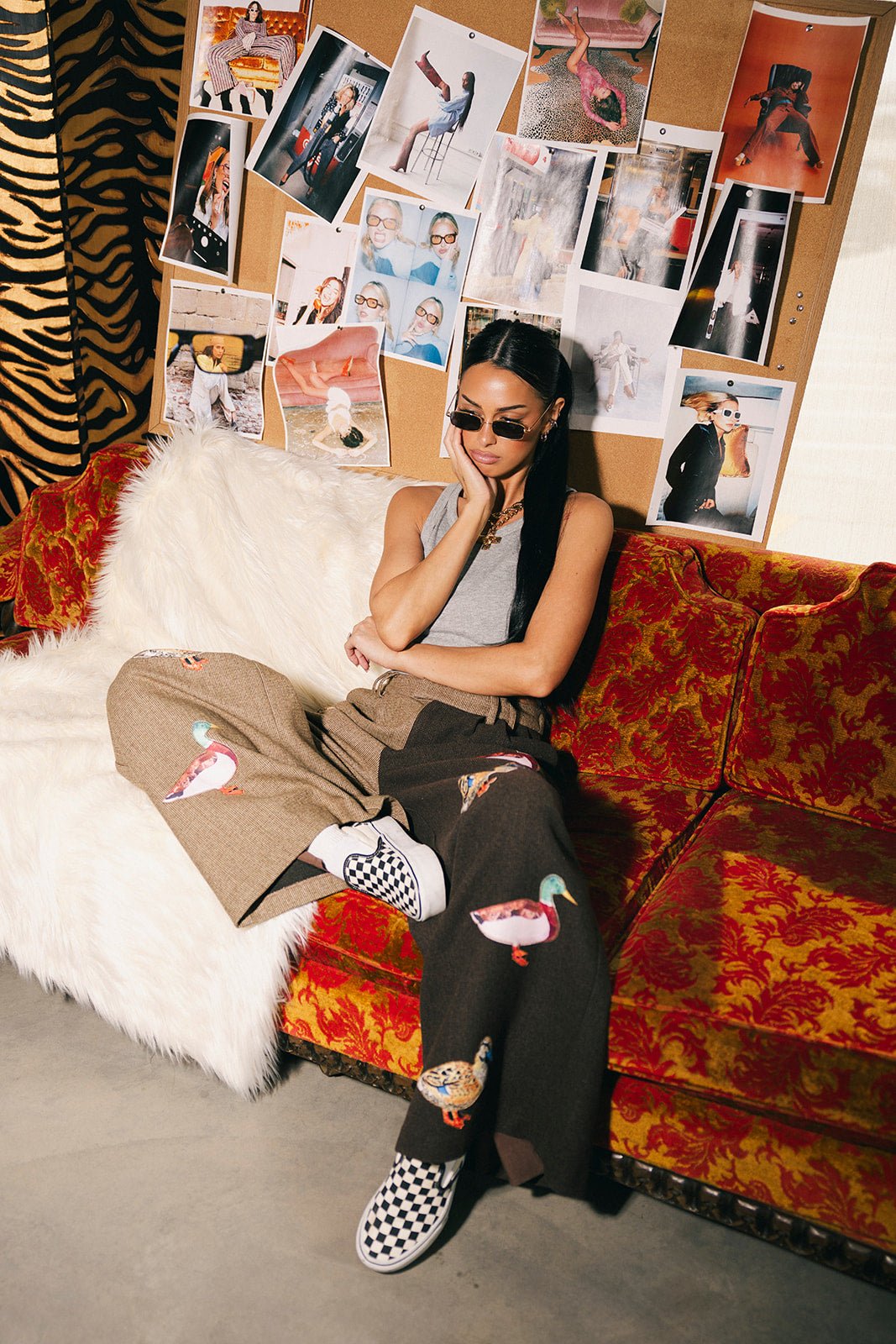 Lucky Duck Half + Half Wide Leg Trousers - Dressed in Lala