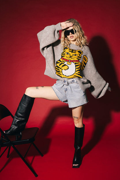 Lucky Girl Oversized Boxy Sweater - Dressed in Lala