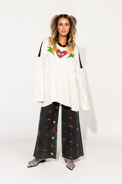 Lucky Checkered Oversized Tee main image 0