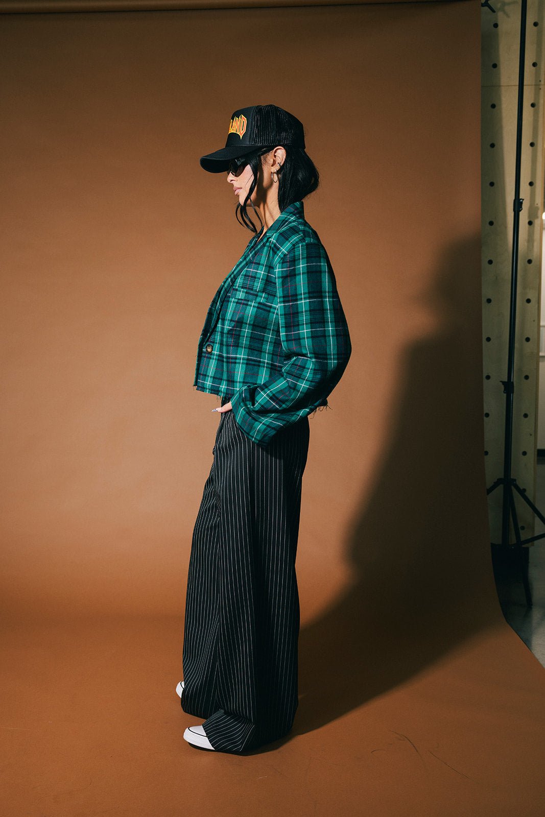 Magic Graffiti Plaid Cropped Blazer - Dressed in Lala