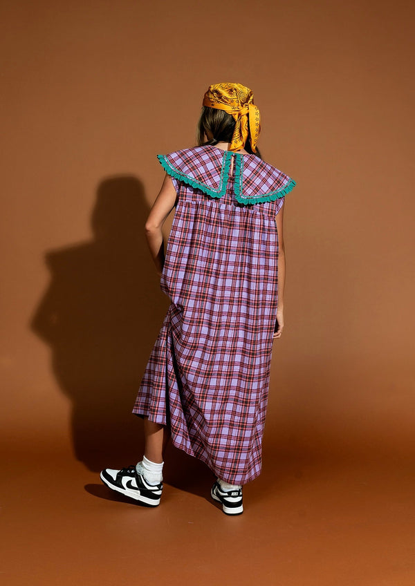 'Game on' Black Grunge Plaid Lace Up Dress