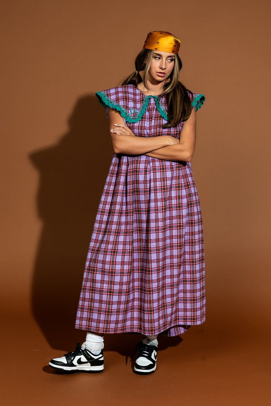 Magic Maker Maxi Sleeveless Dress in Grunge Girl Plaid - Dressed in Lala