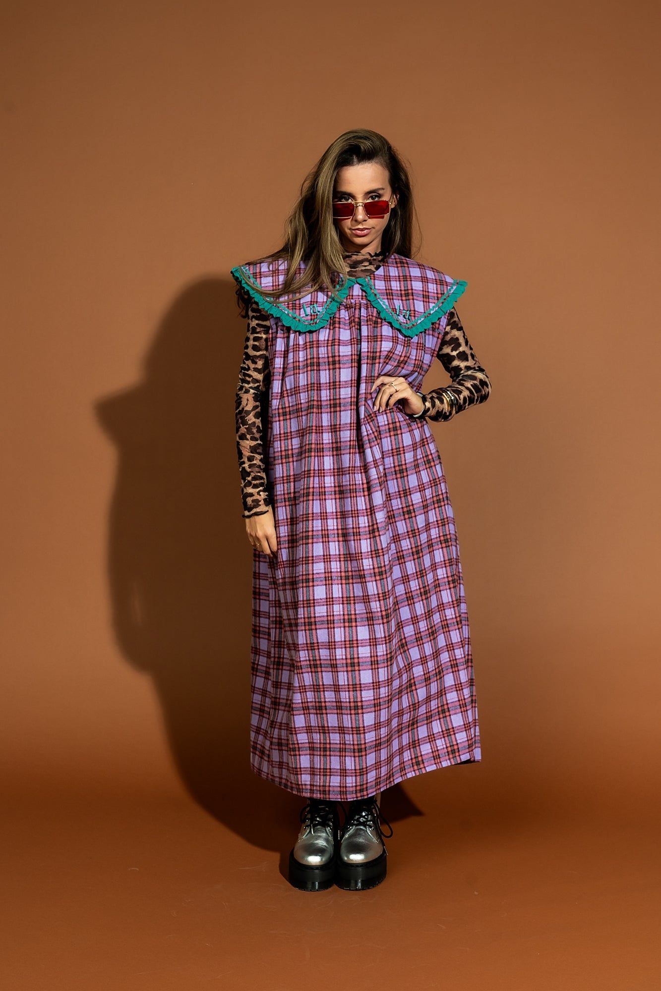 Grunge Girl Plaid Maxi Sleeveless Dress