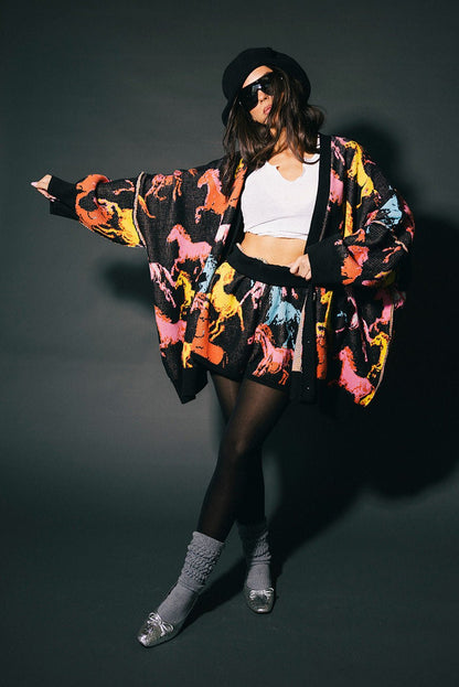 Magic Mustang Oversized Cardigan - Dressed in Lala