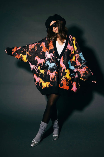 Magic Mustang Oversized Cardigan - Dressed in Lala