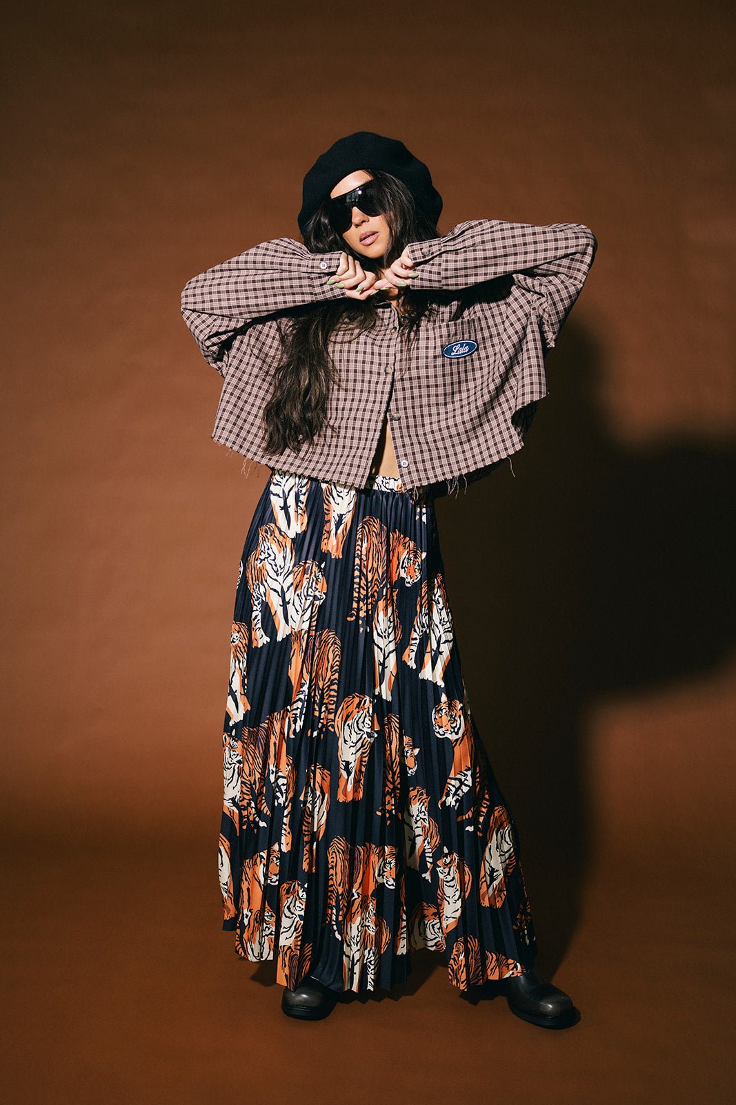 Meant to Be Boxy Cropped Button Up in Brown Plaid - Dressed in Lala