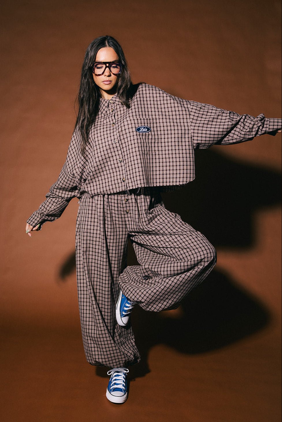 Meant to Be Boxy Cropped Button Up in Brown Plaid - Dressed in Lala