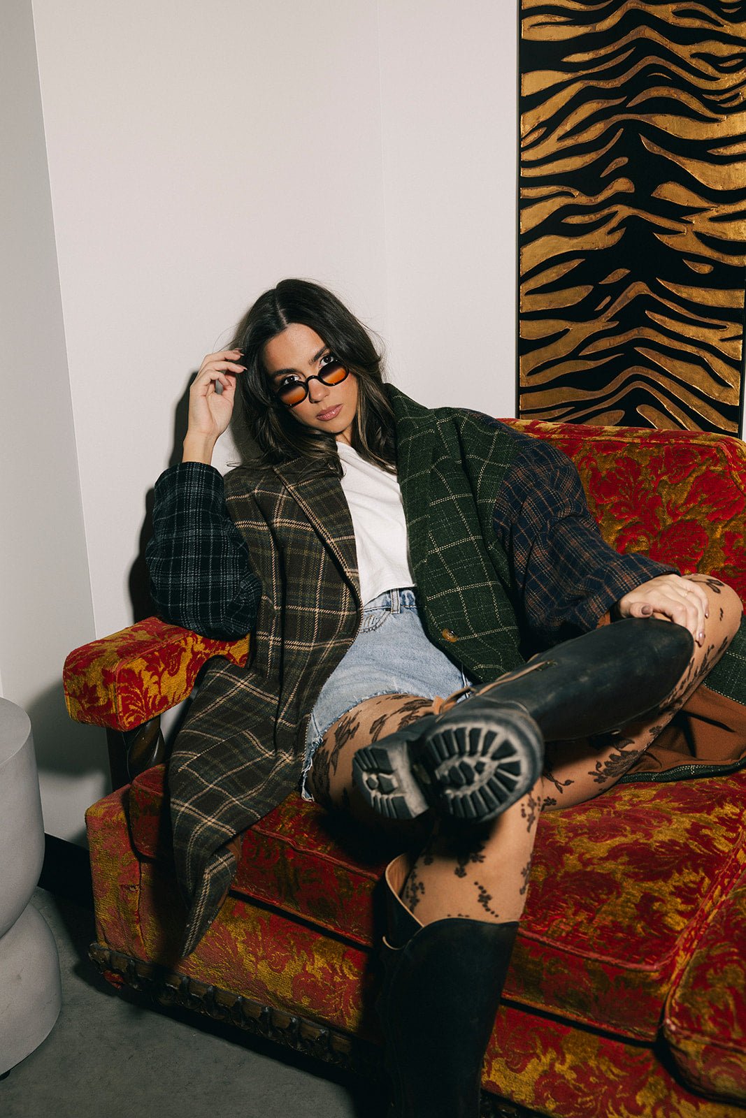 Mercury Retrograde Patchwork Plaid Coat - Dressed in Lala