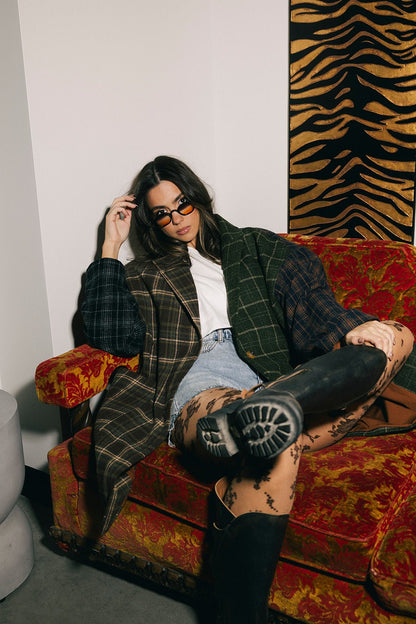 Mercury Retrograde Patchwork Plaid Coat - Dressed in Lala