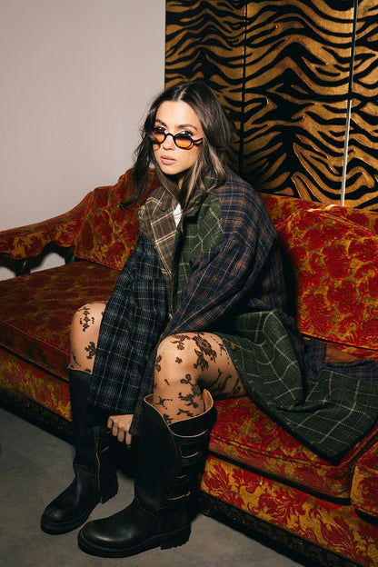 Mercury Retrograde Patchwork Plaid Coat - Dressed in Lala