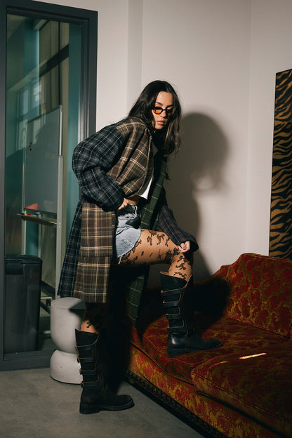 Mercury Retrograde Patchwork Plaid Coat - Dressed in Lala