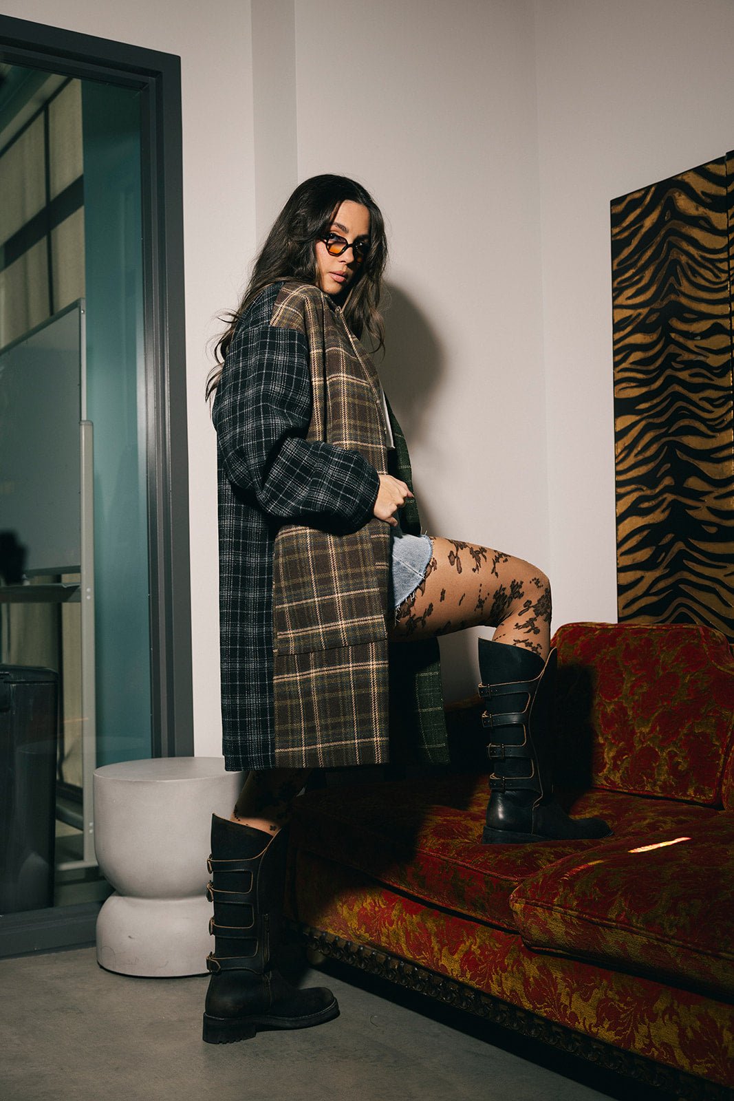 Mercury Retrograde Patchwork Plaid Coat - Dressed in Lala