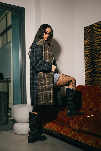 Mercury Retrograde Patchwork Plaid Coat - Dressed in Lala