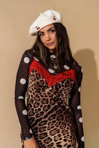 Mesh Top in Classic Polka Dot