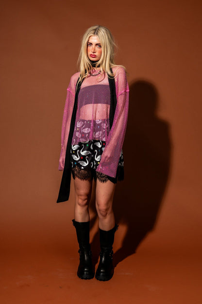 Mirrorball Boxy Top in Pink Bubblegum - Dressed in Lala