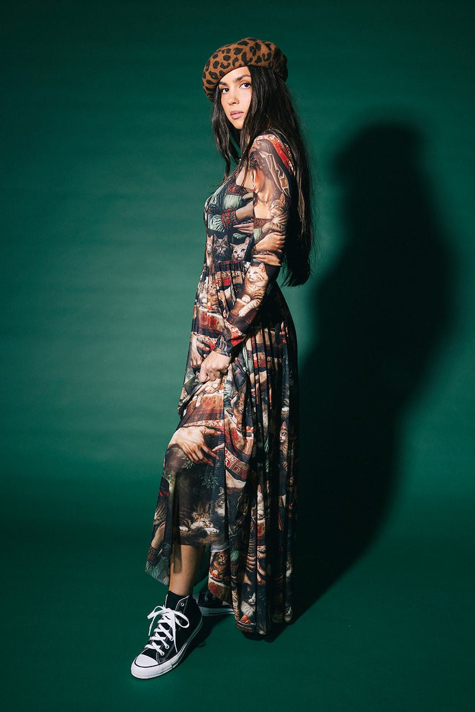 More You Mesh Maxi Dress in Cult of Cats - Dressed in Lala