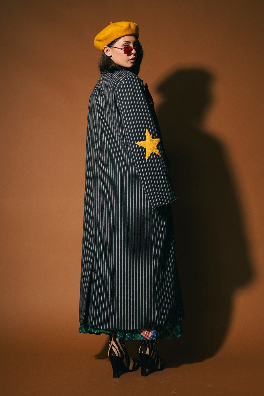 Muse De Lala Pinstripe Longline Coat - Dressed in Lala