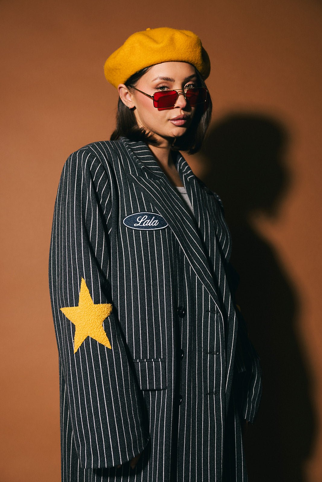 Muse De Lala Pinstripe Longline Coat - Dressed in Lala
