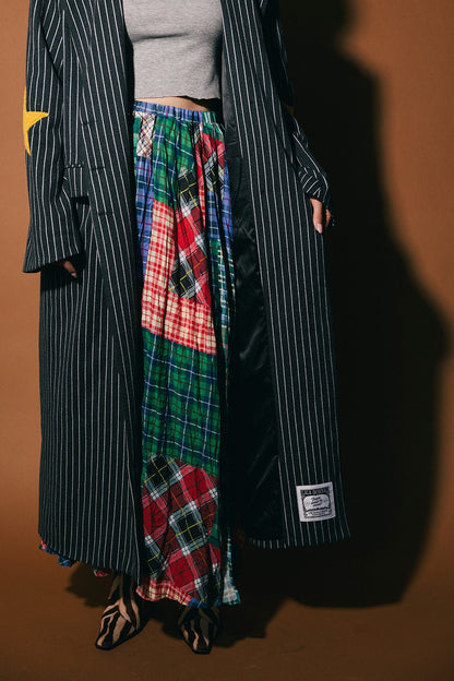 Muse De Lala Pinstripe Longline Coat - Dressed in Lala