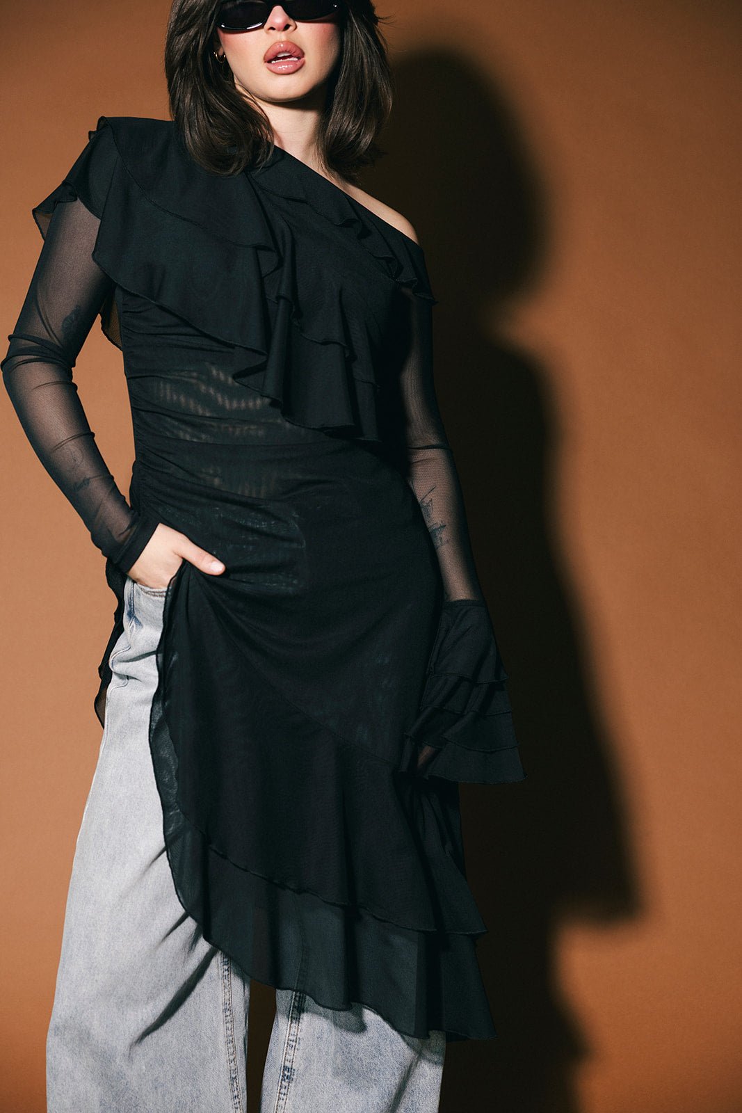 Muse of all Muses Mesh Asymmetrical Top – Dressed in Lala