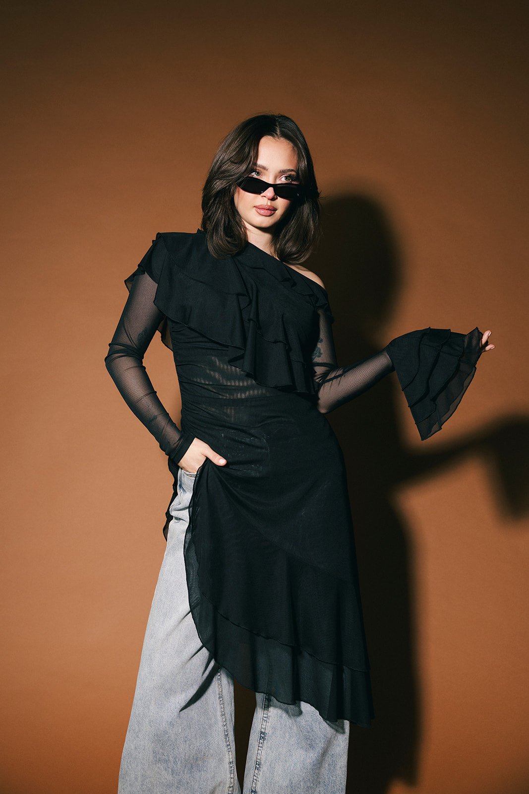 Muse of all Muses Mesh Asymmetrical Top – Dressed in Lala