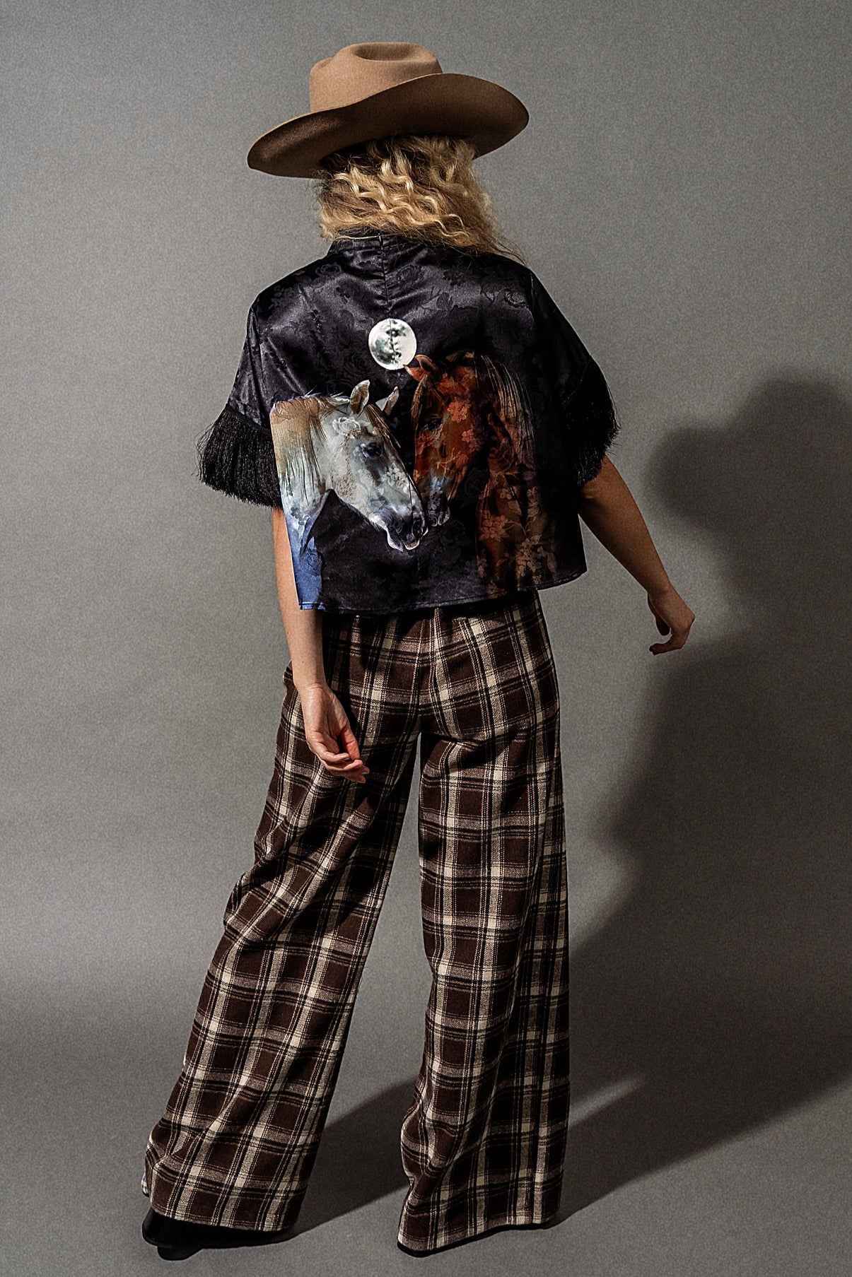 Mustang Moon Fringe Satin Top *PREORDER* - Dressed in Lala