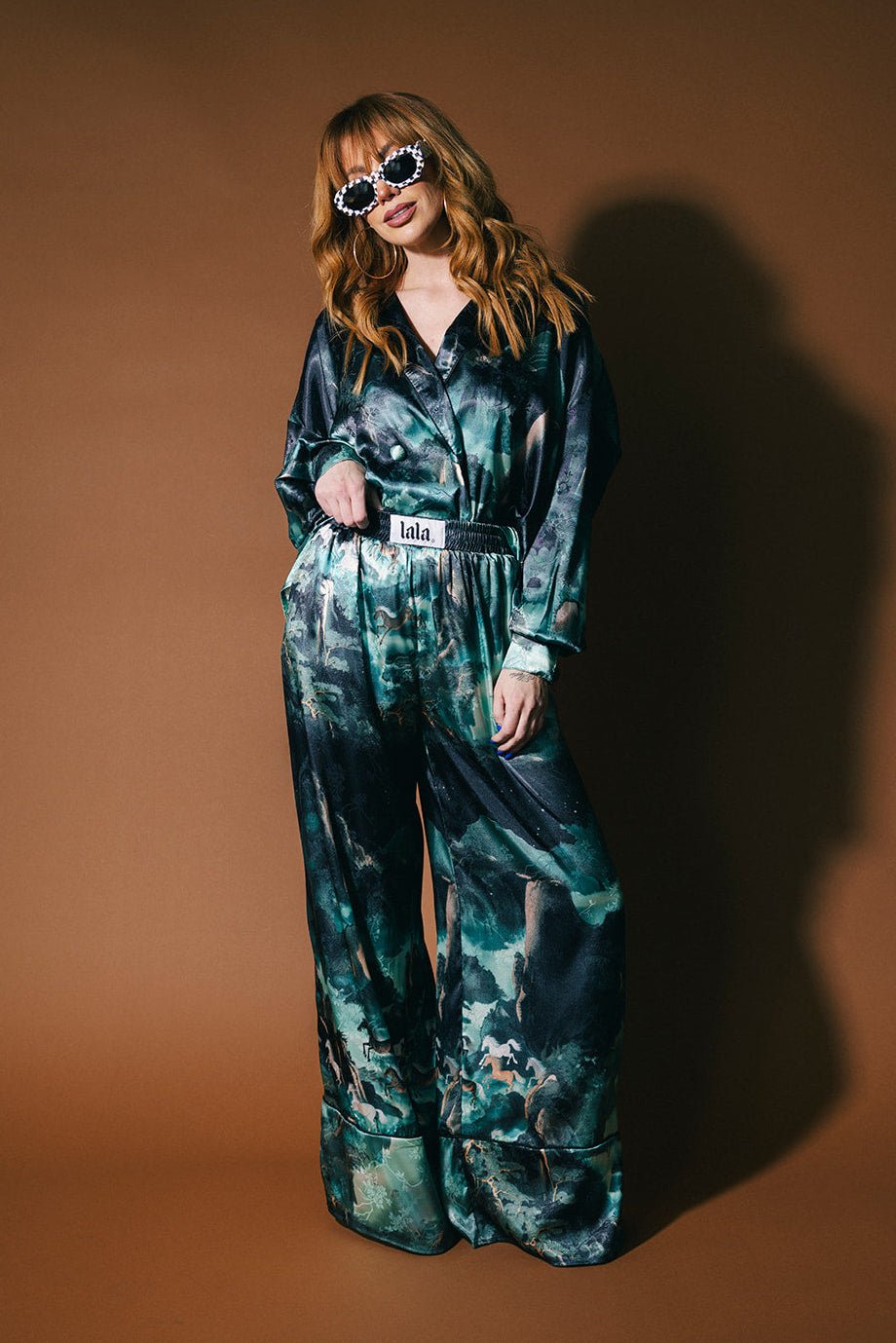 Mystic Mustang Jacquard Satin Set - Dressed in Lala