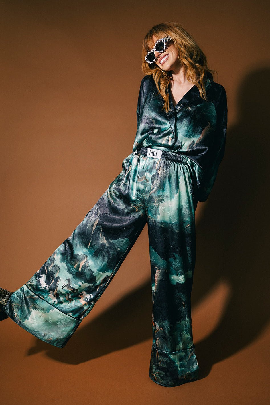 Mystic Mustang Jacquard Satin Set - Dressed in Lala