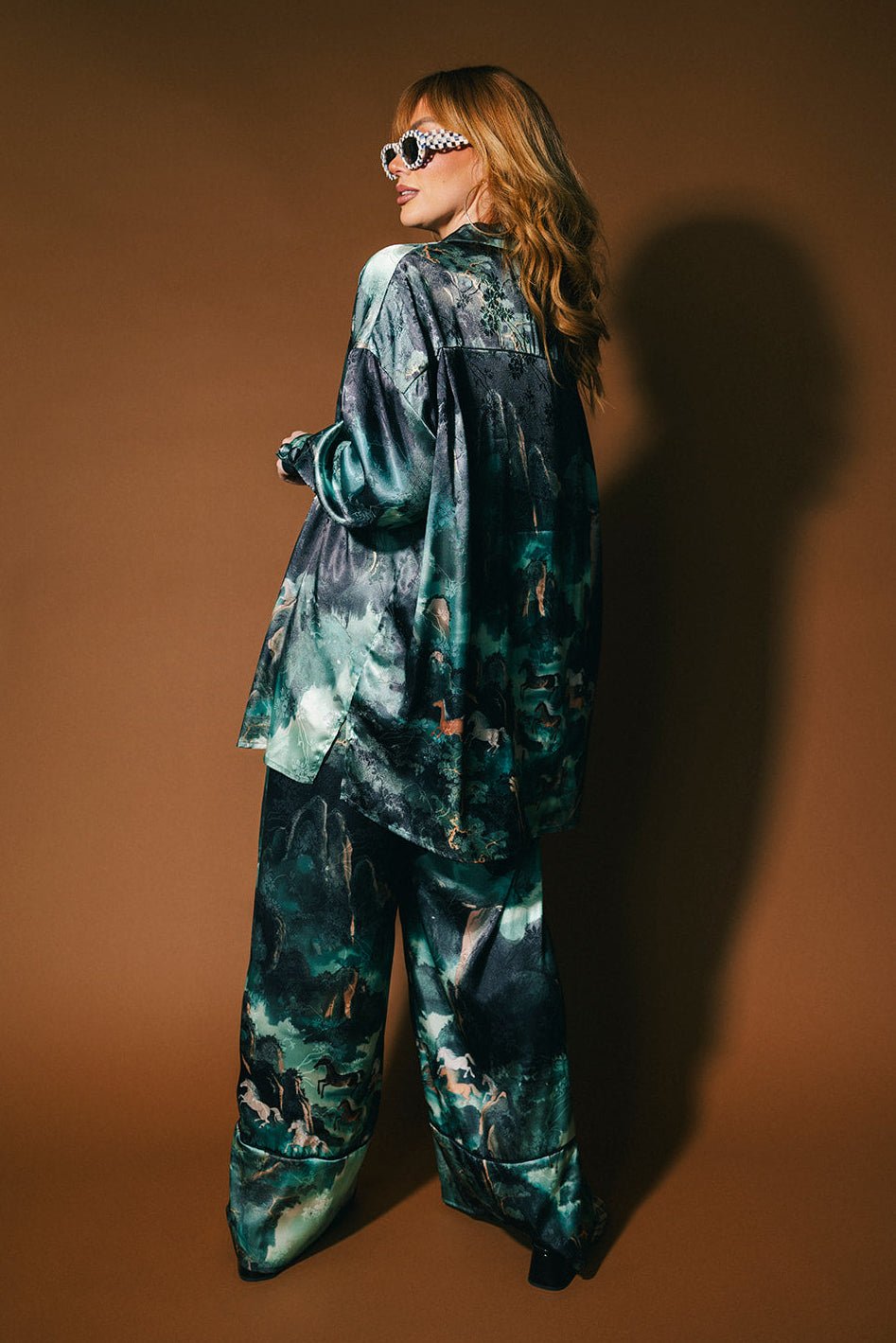 Mystic Mustang Jacquard Satin Set - Dressed in Lala