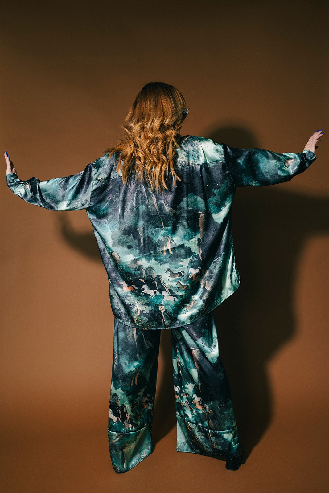 Mystic Mustang Jacquard Satin Set - Dressed in Lala