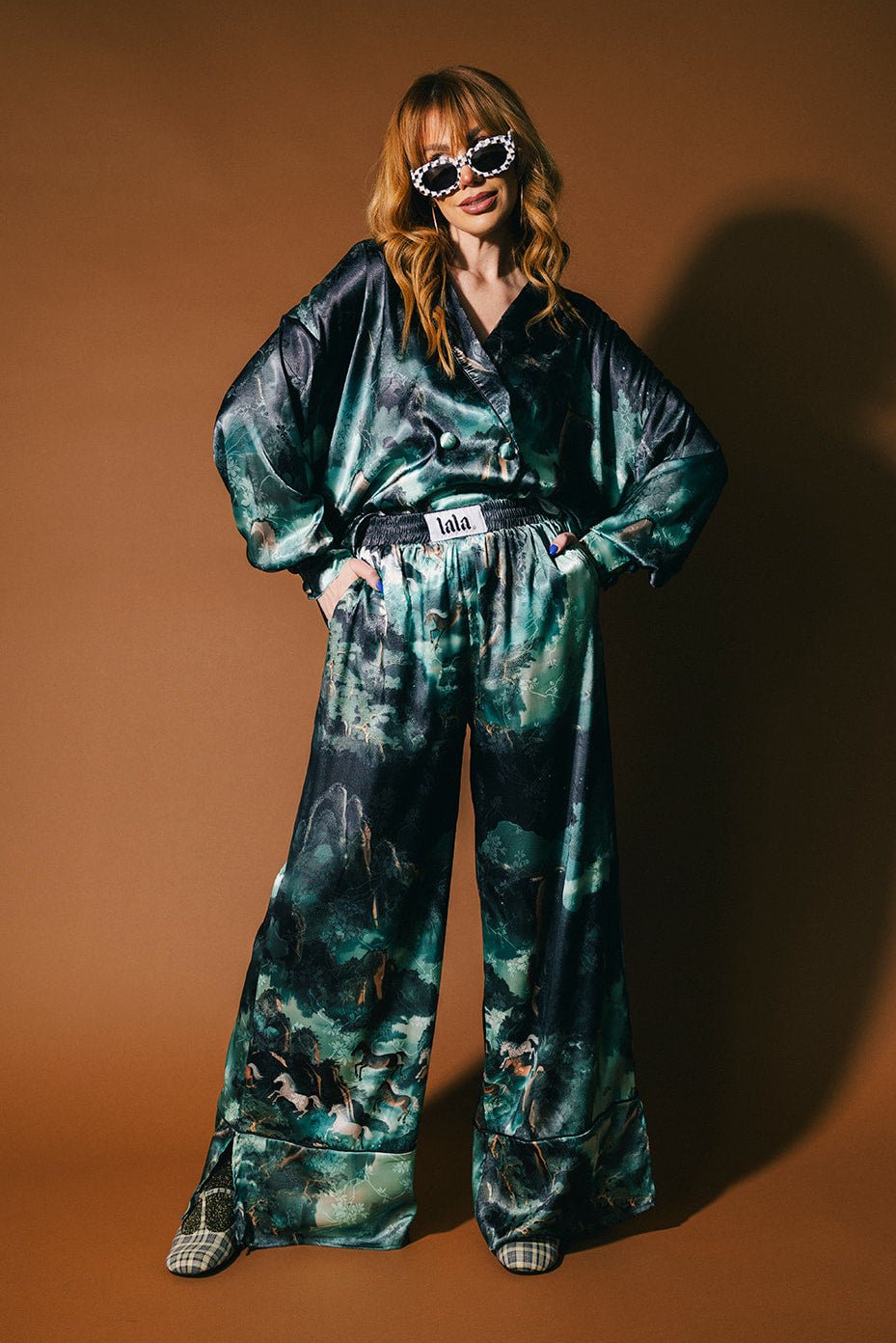 Mystic Mustang Jacquard Satin Set - Dressed in Lala