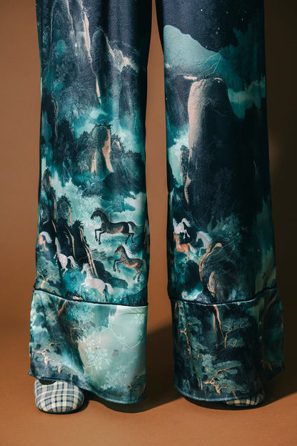 Mystic Mustang Jacquard Satin Set - Dressed in Lala