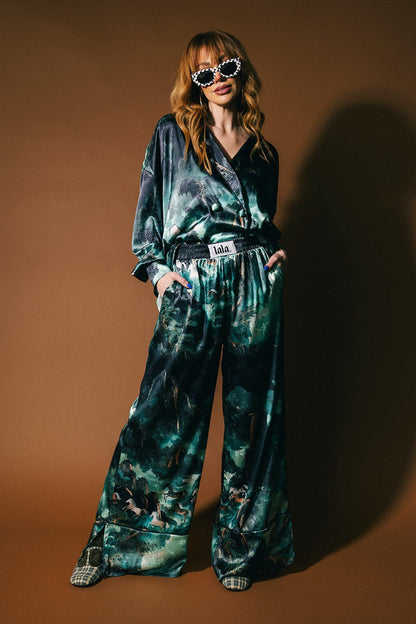 Mystic Mustang Jacquard Satin Set - Dressed in Lala