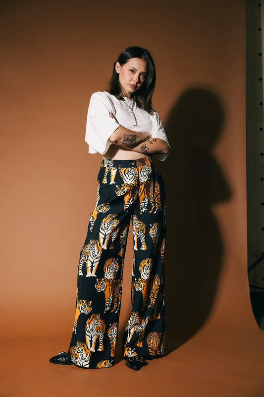 Never Taking These Off Trousers in Black Tiger Tales - Dressed in Lala