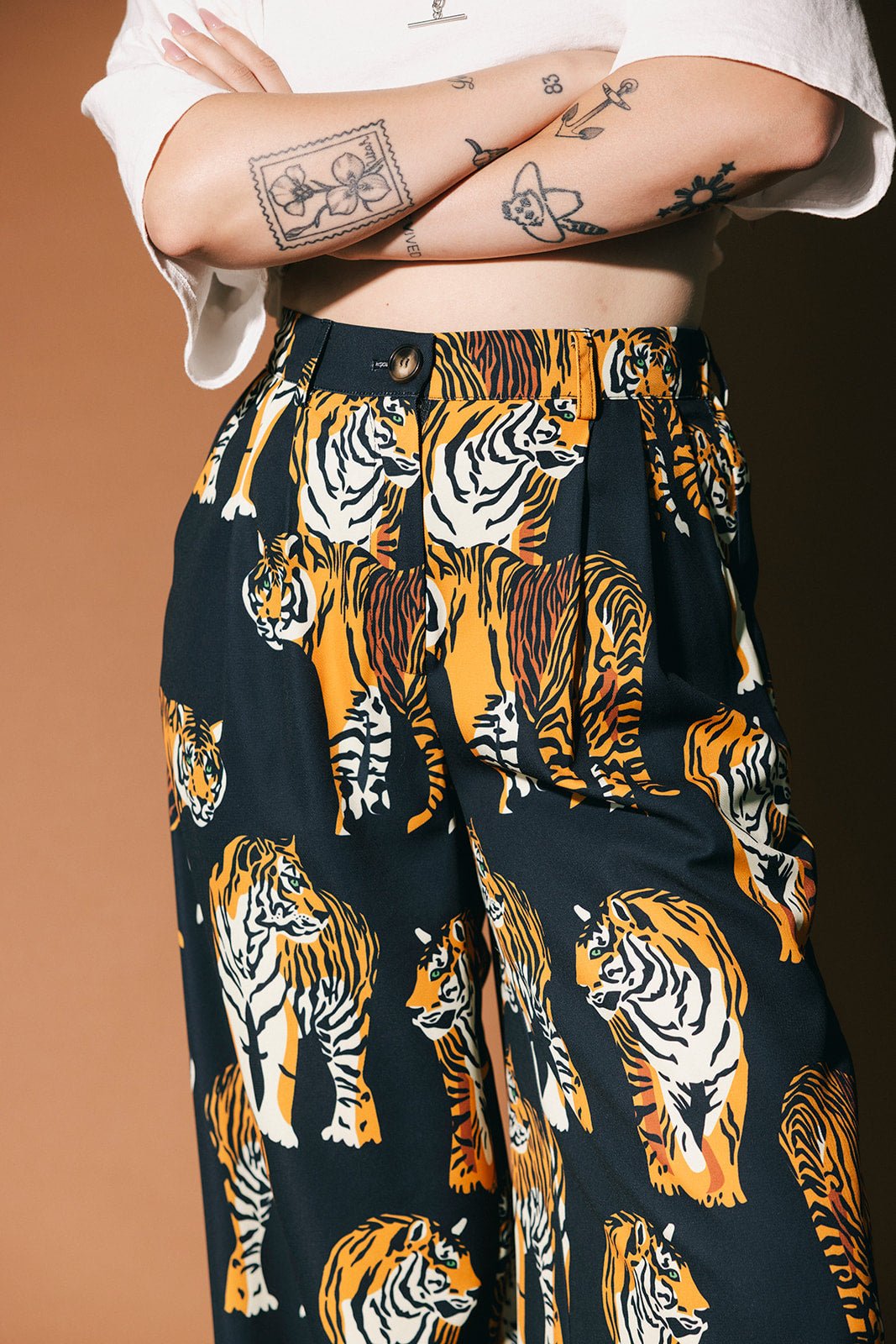 Never Taking These Off Trousers in Black Tiger Tales - Dressed in Lala
