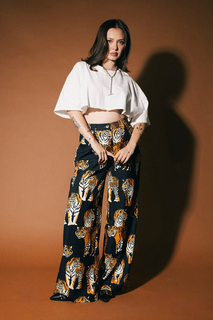 Never Taking These Off Trousers in Black Tiger Tales - Dressed in Lala