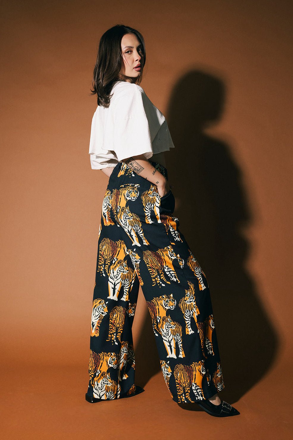 Never Taking These Off Trousers in Black Tiger Tales - Dressed in Lala