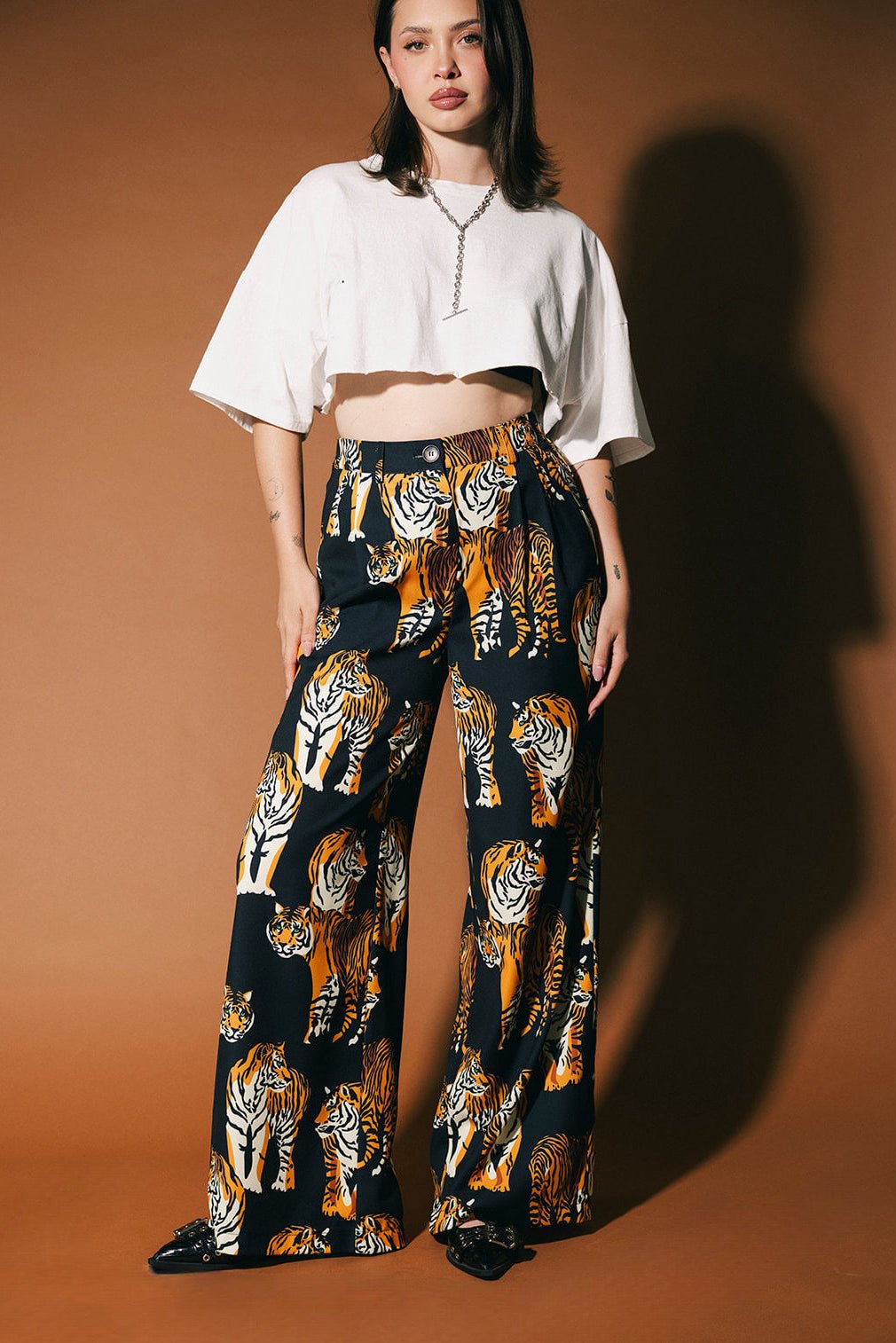 Never Taking These Off Trousers in Black Tiger Tales - Dressed in Lala
