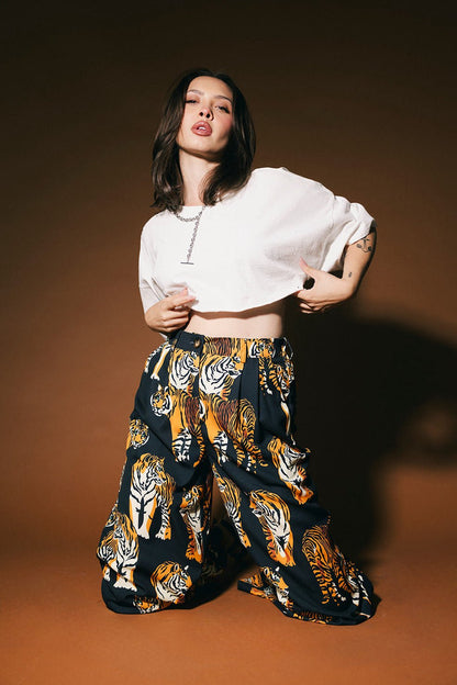 Never Taking These Off Trousers in Black Tiger Tales - Dressed in Lala