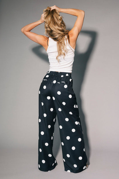 Never Taking These Off Trousers in Classic Polka Dot - Dressed in Lala