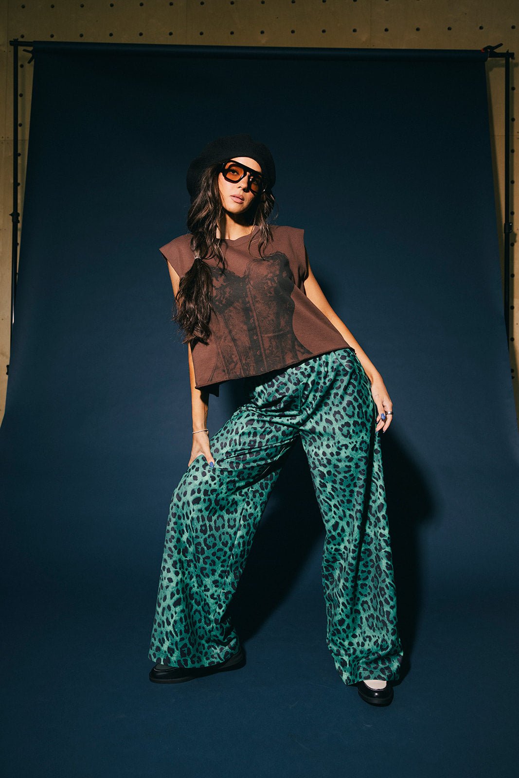 Never Taking These Off Trousers in Emerald Leopard - Dressed in Lala